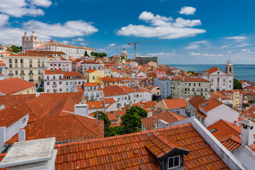 Fototapeta na wymiar Aerial view of Lisbon's historical centre