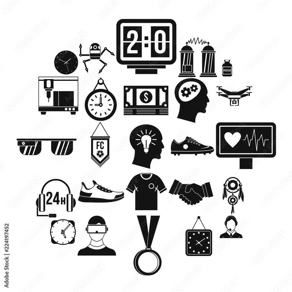 Poster ticker icons set. simple set of 25 ticker vector icons for web isolated on white background