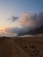 Road in Delisha, Socotra. Yemen