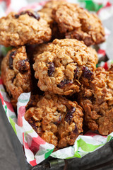 Oat cookies with cranberry and pecan