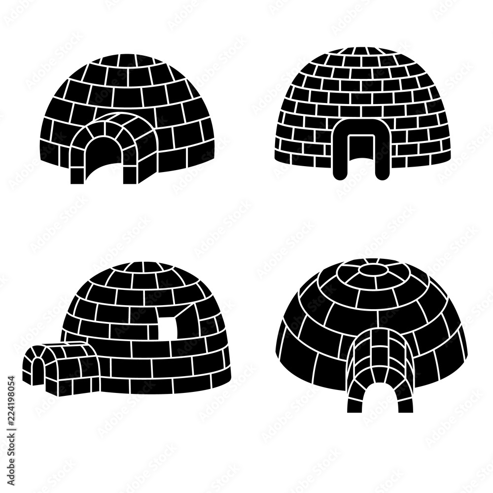 Poster igloo icon set. simple set of igloo vector icons for web design on white background