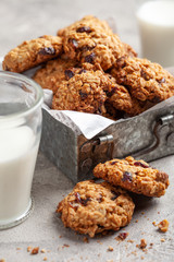 Oat cookies with cranberry and pecan