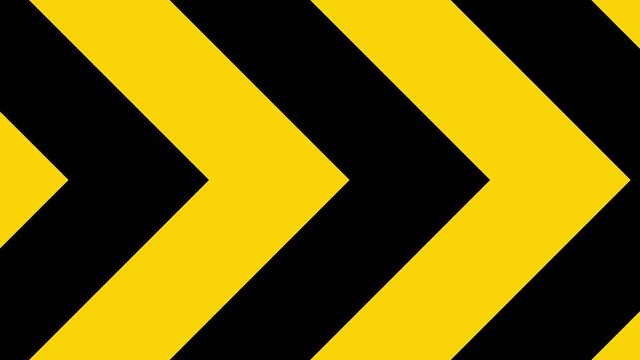 Alternative yellow and black arrows show direction to the right - warning lines looping animation