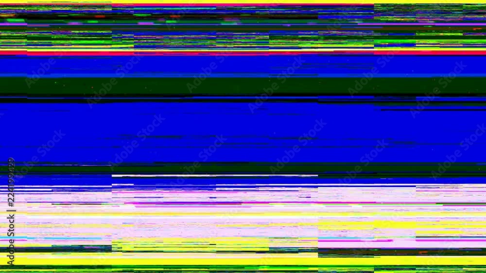 Poster dynamic glich video, bad tv signal of color display, 3d rendering computer generated background