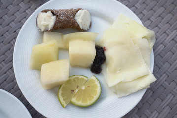 Assorted plate for breakfast