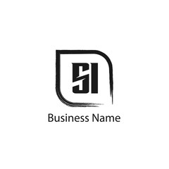 Initial Letter SI Logo Template Design