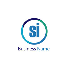 Initial Letter SI Logo Template Design