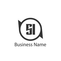Initial Letter SI Logo Template Design
