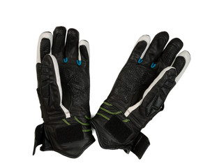Sports leather ski gloves. Isolate on white