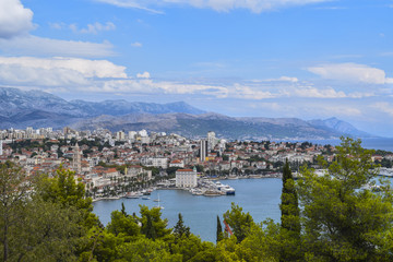 Naklejka na ściany i meble Panorama of Split City, Croatia