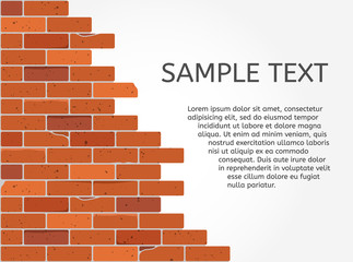 Broken brick wall