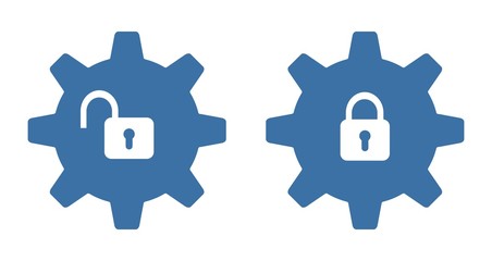 Набор векторных значков. Доступный сервис, закрытый сервис.