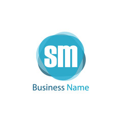 Initial Letter SM Logo Template Design