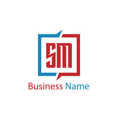 Initial Letter SM Logo Template Design
