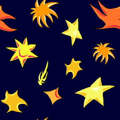 Yellow star pattern, vector illustration.