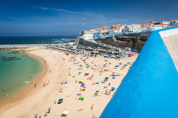 The popular beach town Ericeira on a sunny day, Portugal