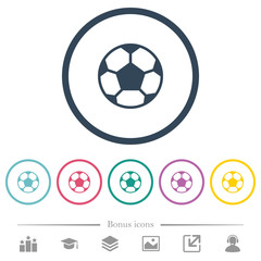 Obraz premium Soccer ball flat color icons in round outlines