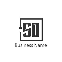 Fototapeta premium Initial Letter SO Logo Template Design