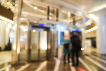 Abstract blur shopping mall in department store interior for background. Defocused