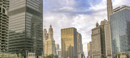 Chicago buildings and skyline in summer season