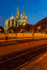 Main station and cathedral in Cologne.