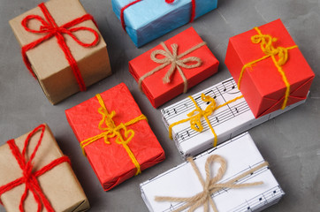 Christmas gifts, winter, children and adult holiday new year.