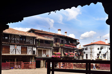 main square and bullring, La Alberca, Salamanca province, Castilla-Leon, Spain