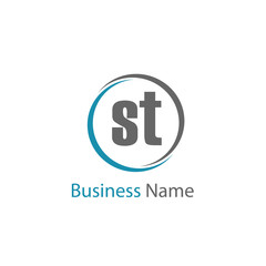 Initial Letter ST Logo Template Design