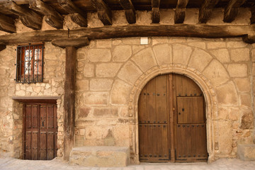 Fototapeta na wymiar house San Martin del Castanar; Sierra de Francia Nature Reserve; Salamanca province; Castilla Leon; Spain