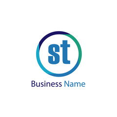 Initial Letter ST Logo Template Design