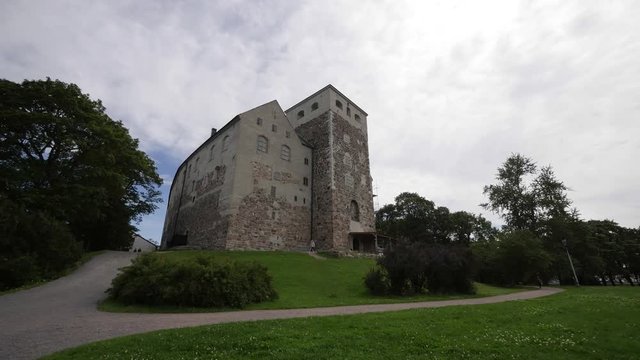 Clouds timelapse of Turku castle in Finland