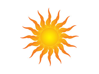 Symbol of the sun on a white background