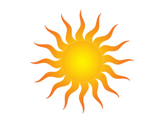 Symbol of the sun on a white background