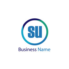 Initial Letter SU Logo Template Design