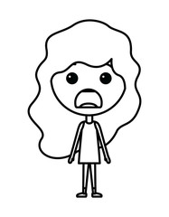 cartoon woman furious kawaii character