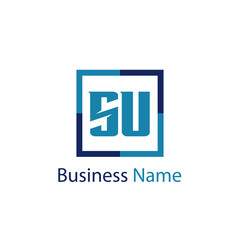 Initial Letter SU Logo Template Design