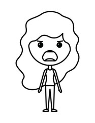 cartoon woman furious kawaii character