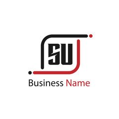 Initial Letter SU Logo Template Design