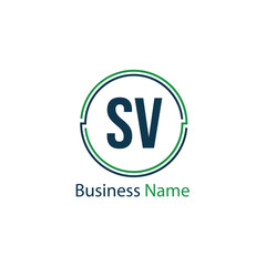 Initial Letter SV Logo Template Design