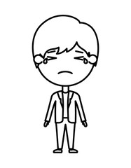 cartoon sad man kawaii character