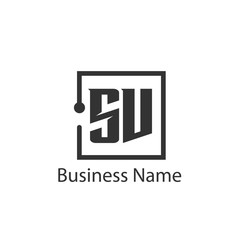 Initial Letter SV Logo Template Design