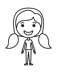 cartoon woman happy kawaii character