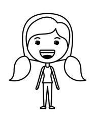 cartoon woman happy kawaii character