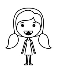 cartoon woman happy kawaii character
