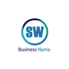 Initial Letter SW Logo Template Design