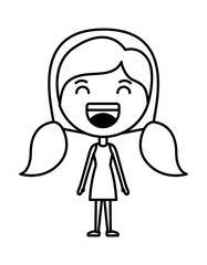 cartoon woman happy kawaii character