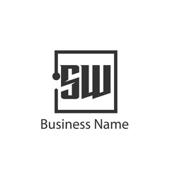 Initial Letter SW Logo Template Design