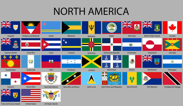 all flags of North America.