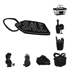 Vector design of food and drink logo. Collection of food and store vector icon for stock.