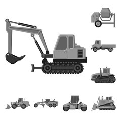 Vector illustration of build and construction icon. Collection of build and machinery stock vector illustration.